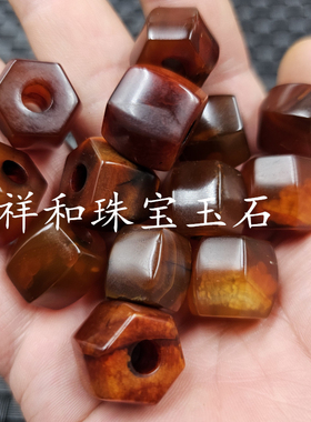 仿古玛瑙大孔路路通玉石散珠