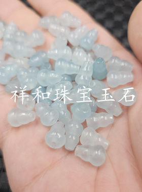 海蓝宝通孔葫芦玉石散珠