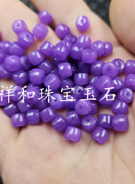 紫干青老型珠玉石散珠紫色