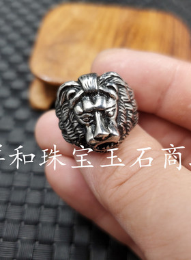 饰品戒指藏银狮子头指环
