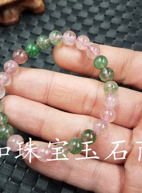 饰品手链粉色水晶竹节