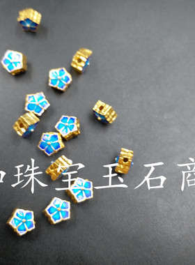 高档精美 新款景泰蓝五角星配件 电镀合金配件 diy绿色配件