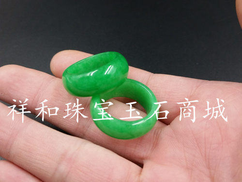 高档天然玉石翡翠戒指干青阳绿翠玉戒指指环厂家直销 - 图1