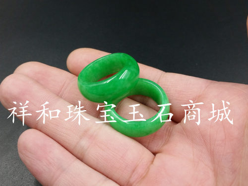 高档天然玉石翡翠戒指干青阳绿翠玉戒指指环厂家直销 - 图2