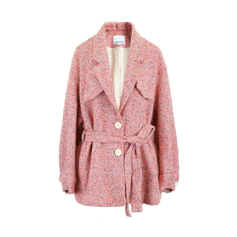 doublove贝爱甜美有度小香风大衣 doublelove毛呢外套