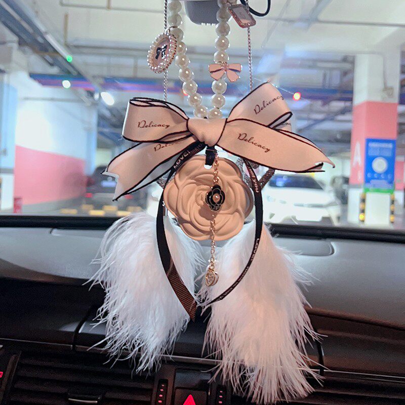 汽车挂件平安挂饰2025新款高级吊坠网红女扩香石山茶花香薰车载挂,淘宝优惠券,粉丝福利购,淘宝优惠卷