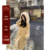 Summer Poetry Fuji Yamashita can be traced back to mind 90 white goose down fox fur collar collection waist lacing long down jacket