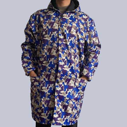 加绒加厚罩衣防水防油男款围裙工作服女干活带帽冬季外穿女中长款 - 图2