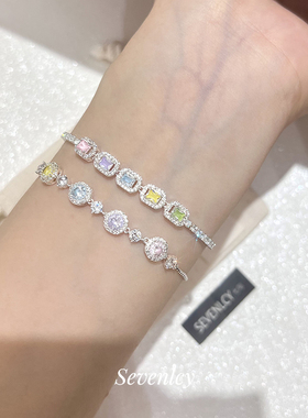七与 新品【气泡彩糖】温柔糖果色多巴胺小众精致可抽拉手链饰品