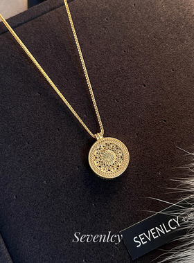 1.15上新85折【八宝罗盘】会旋转~重工轻奢925纯银项链新中式项链