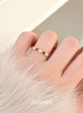 新品【小红花】复古显白~法式浪漫花朵戒指开口戒