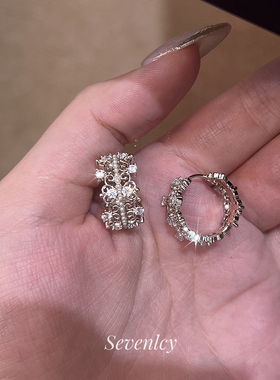 七与 新品【蕾丝甜冠】轻奢高品！复古咖啡金皇冠耳圈耳环