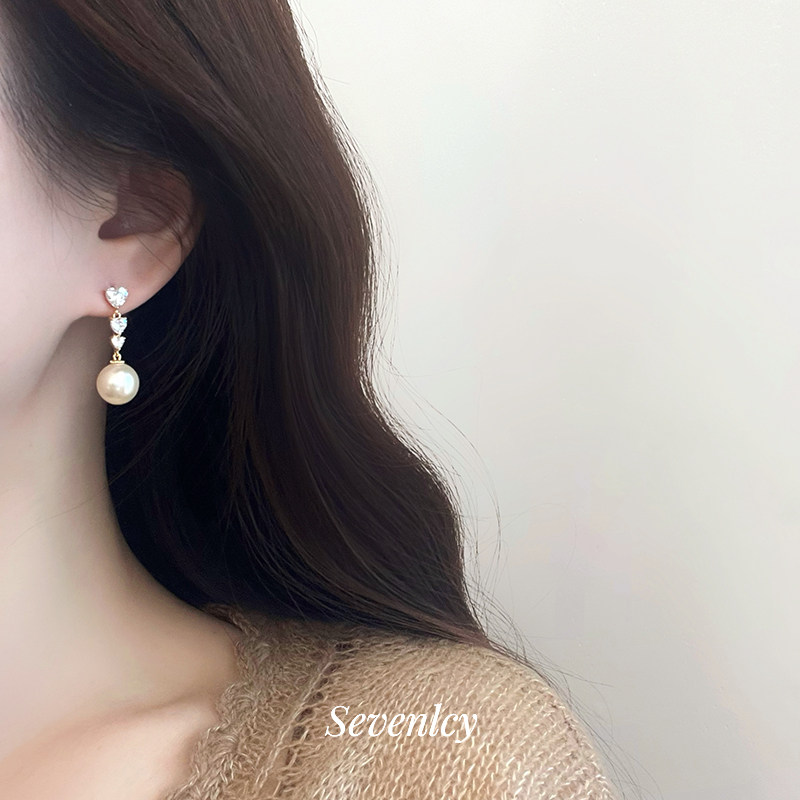 新品【瞬间心动】巨好看~渐变闪亮爱心奶白珍珠耳钉耳坠,淘宝优惠券,粉丝福利购,淘宝优惠卷