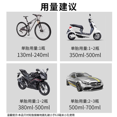 电瓶电动车真空胎专用自动补胎液摩托车自行车轮胎自补液修补胶水 - 图1