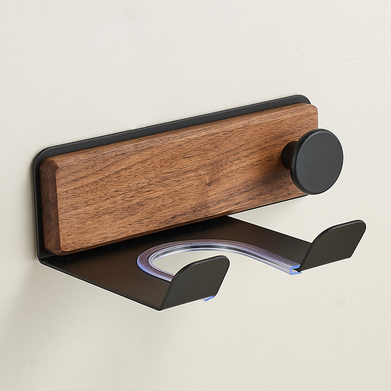 吹风机置物架免打孔浴室电吹风架卫生间风筒挂收纳架子胡桃木黑色,淘宝优惠券,粉丝福利购,淘宝优惠卷