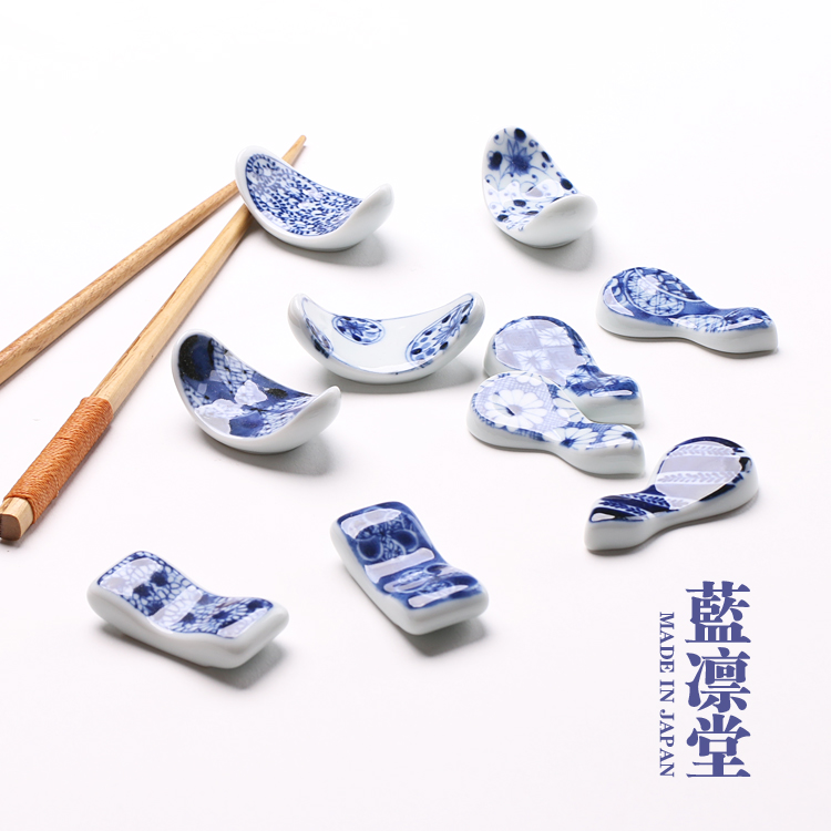 日本进口蓝凛堂陶瓷筷子架筷子托釉下彩青花瓷餐具新中式蓝彩 - 图3