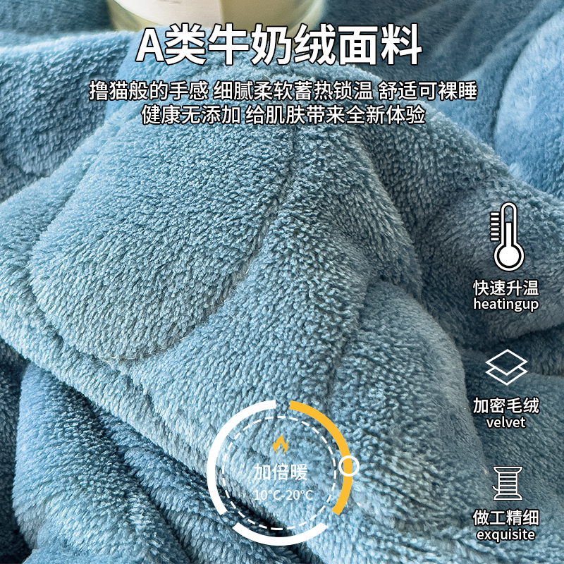 牛奶绒夹棉床笠单件冬季珊瑚绒床罩三件套2025新款加厚床垫保护罩