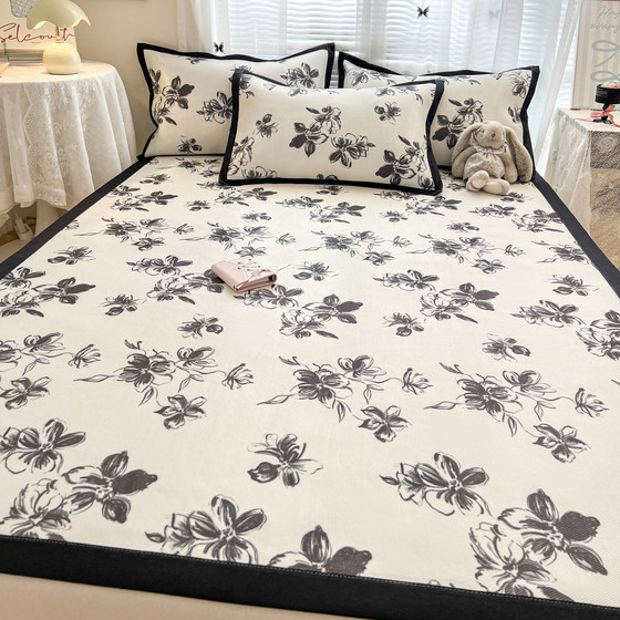 New style summer ice silk mat and fitted sheet single three-piece set