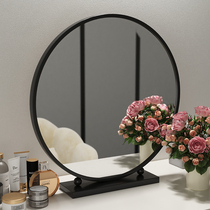 Light Extravagant Makeup Mirror Round Dresser Bedroom Desktop Student Dorm Room Table Iron Art Beauty Dresser Dresser