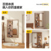 Sanmeng antique solid wood sliding hole board dressing mirror