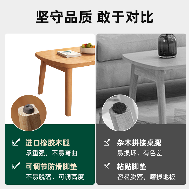 小户型可折叠茶几客厅家用实木小桌子简易茶桌简约现代卧室小矮桌-图1