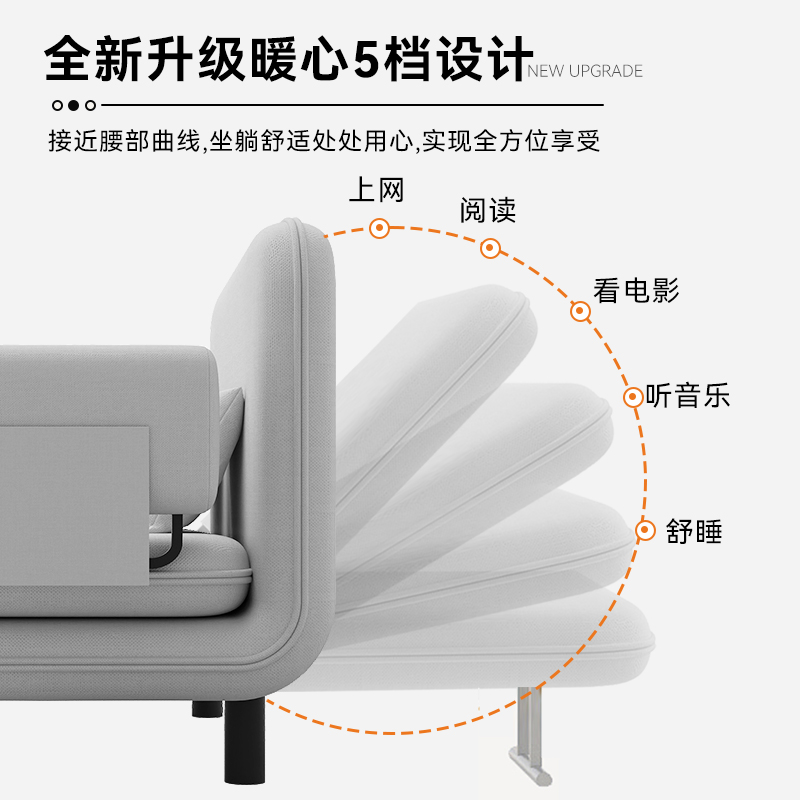 小户型沙发床两用一体折叠书房阳台多功能床单双人布艺沙发午休床 - 图1