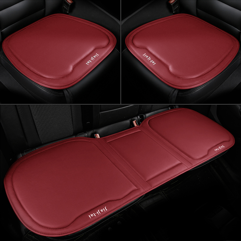 新款汽车坐垫单片夏季透气皮革无靠背三件套四季通用后排座垫座套 - 图0