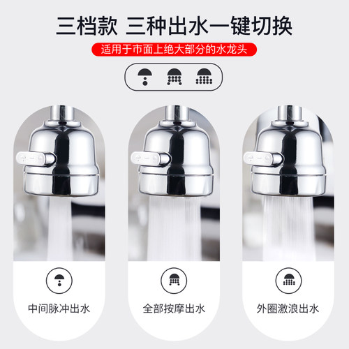 水龙头防溅头嘴延伸器过滤器通用家用万能自来水花洒厨房神器增压-图2