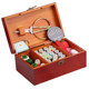 Retro ໄມ້ແຂງ multifunctional wedding dowry ກ່ອງຫຍິບ