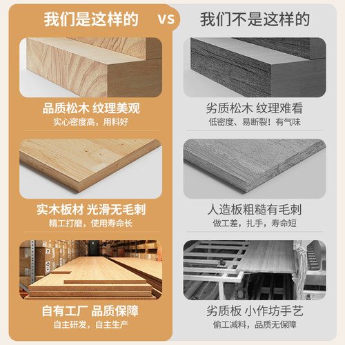 实木飘窗书架书桌旁置物架窗台收纳储物柜多层小矮柜学生靠墙书柜 - 图1
