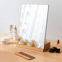 High definition solid wood dresser Mirror Makeup Mirror Makeup Desk Small Mirror Subnet Red Dorm Desktop Bedroom Dresser