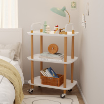 Bedside Shelf Movable With Wheels Floor Children Bedroom Snacks Storage Racks Home Bedside Multilayer Bookshelves