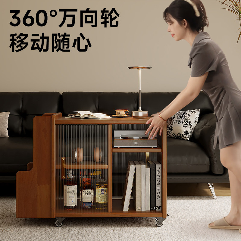 可移动边几实木沙发边柜侧边柜客厅家用储物柜置物架茶几小推车,淘宝优惠券,粉丝福利购,淘宝优惠卷