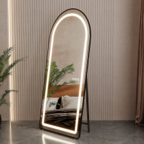 LED clothing shop fitting mirror with light display slim wearing mirror mesh red light lavish full body mirror floor home smart mirror