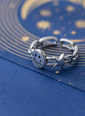 戒指食指戒关节戒五角星笑脸