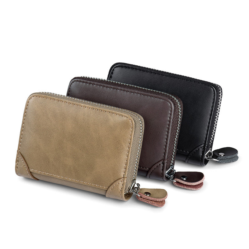 男真牛皮大容量多卡位防消磁卡片包 瑞贝卡罗西卡包