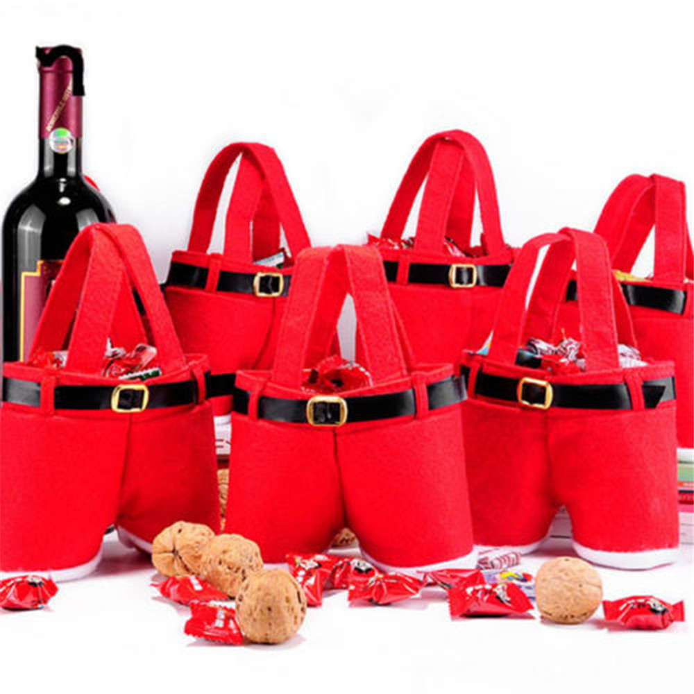 1Pcs Merry Christmas Gift Treat Candy Wine Bottle Holder San - 图3