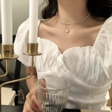 Kpop Fashion Pearl Choker Ожерелье Женщины Симпатичная девушка Золотая Коллекция
