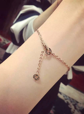 欧美时尚钛钢玫瑰金女百搭小吊坠