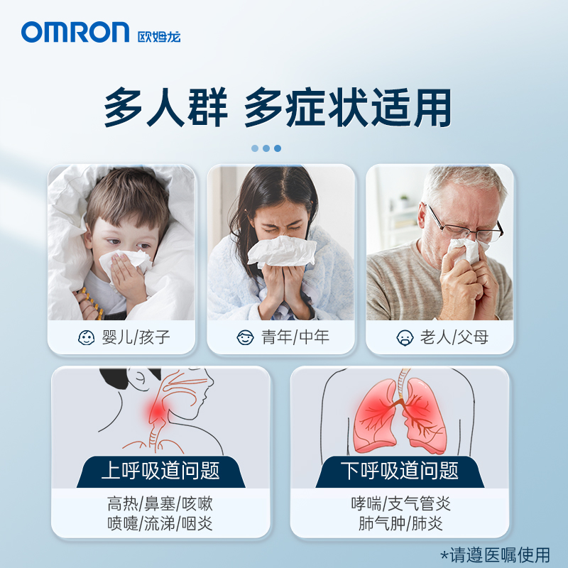 欧姆龙雾化器家用儿童成人小儿婴儿宝宝化痰止咳医疗雾化机C106