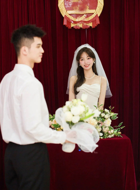 白色新娘头纱主婚纱头饰