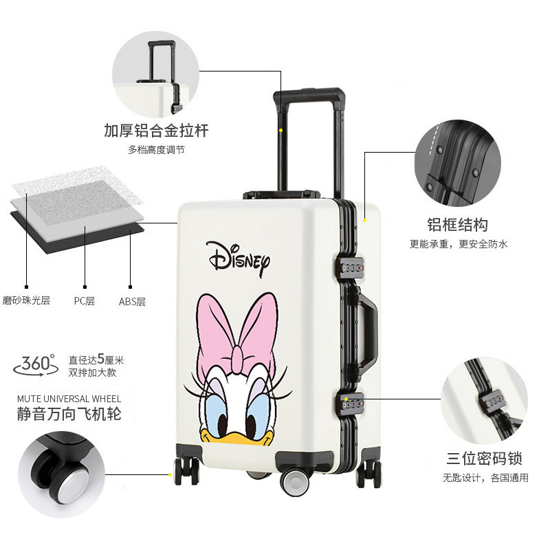 迪士尼ins网红女20寸小型登机箱子 正能箱包旅行箱