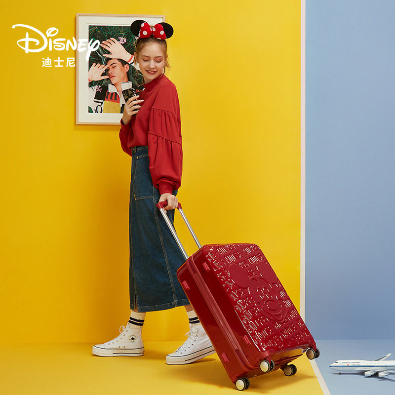 迪士尼女24寸万向轮男学生20拉杆箱 正能箱包旅行箱