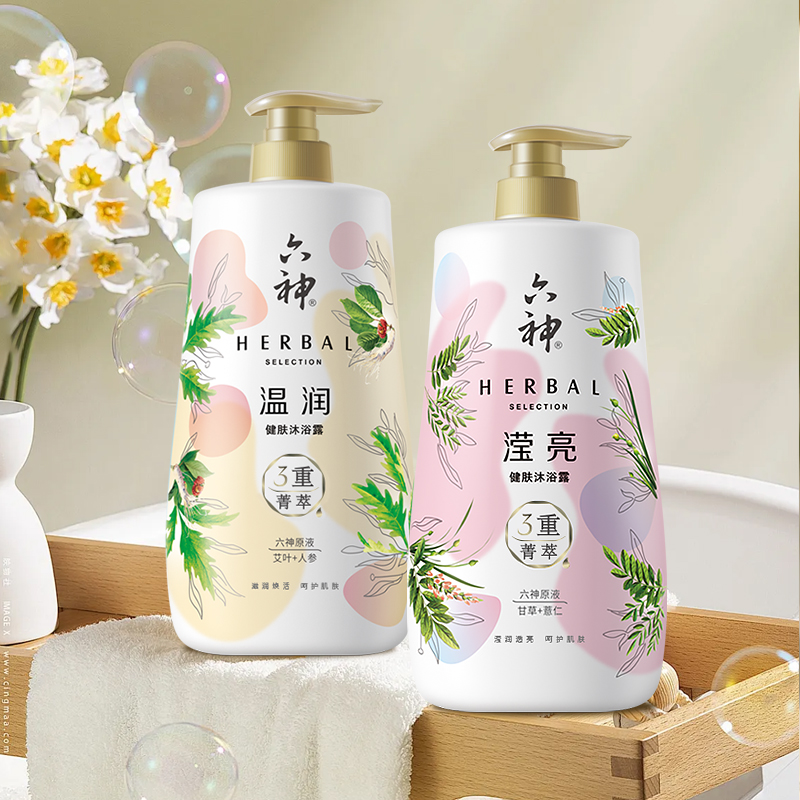 【预售】六神菁萃温润沐浴露1L夏秋滋润祛痘舒缓官方正品旗舰店