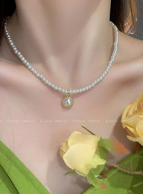 复古珍珠项链女夏轻奢小众气质