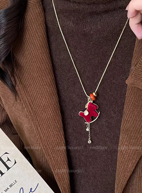 2026年小马项链女款本命年红色