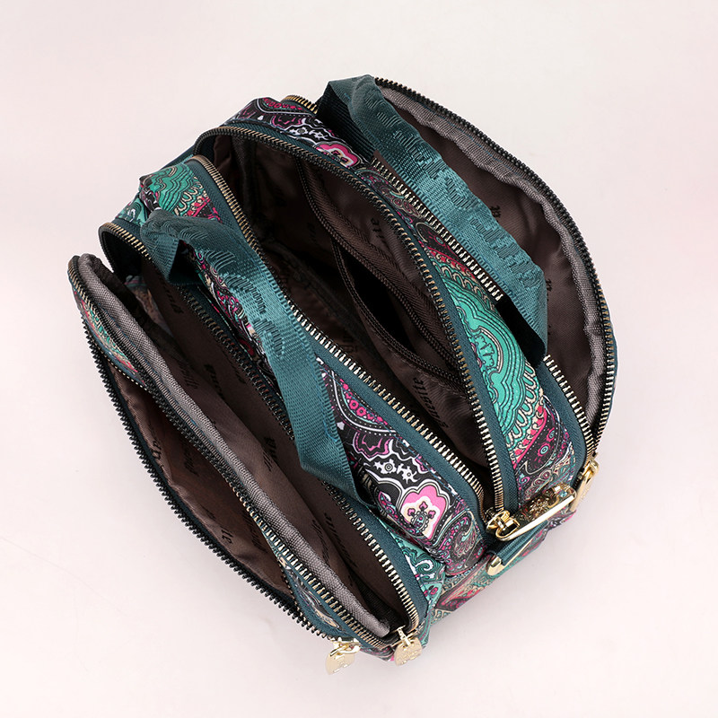 帆布包2023新款手提中年印花斜挎包 雅来帝诺女士包袋