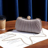 Banquet bag with long and short shoulder chains, pleated design style