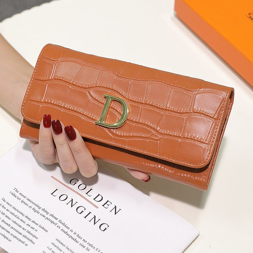 鳄鱼纹真皮紫色长款手拿钱包放手机2026新款软牛皮高档多卡位手包 - 图3