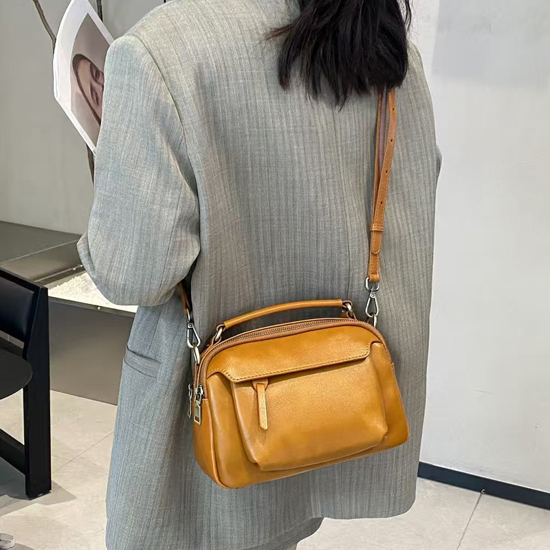 2026春季新款真皮多隔层大容量休闲包纯牛皮斜挎手提小方包女气质,淘宝优惠券,粉丝福利购,淘宝优惠卷